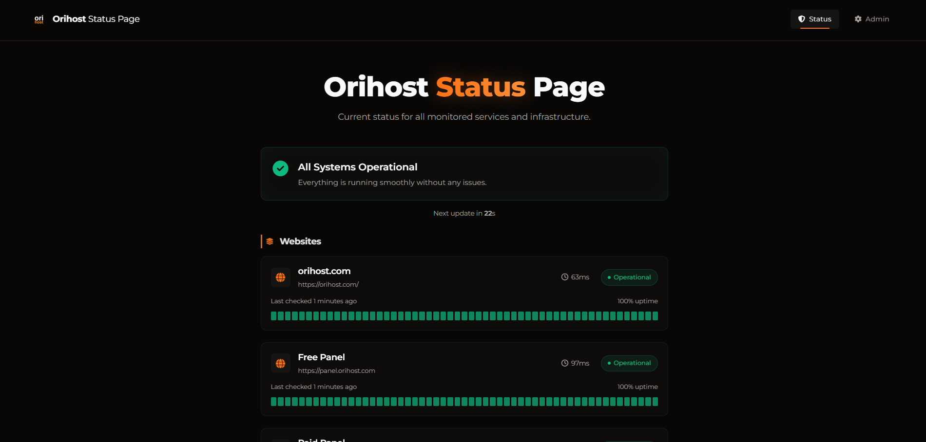 Orihost Status